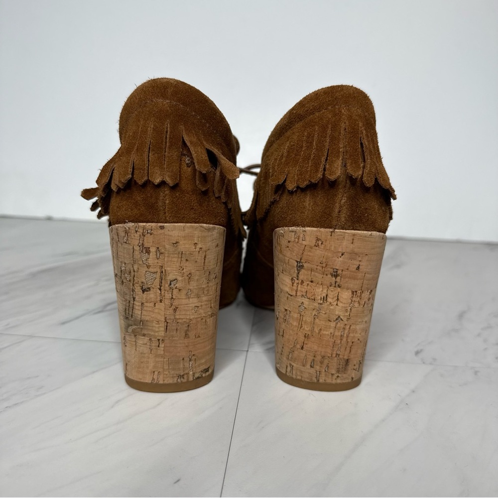 Tory Burch Huntington Fringe Brown Suede Beaded Bootie 5 1/2 M - Picture 3 of 14